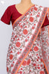 Kota Doria Saree In Floral Block Print